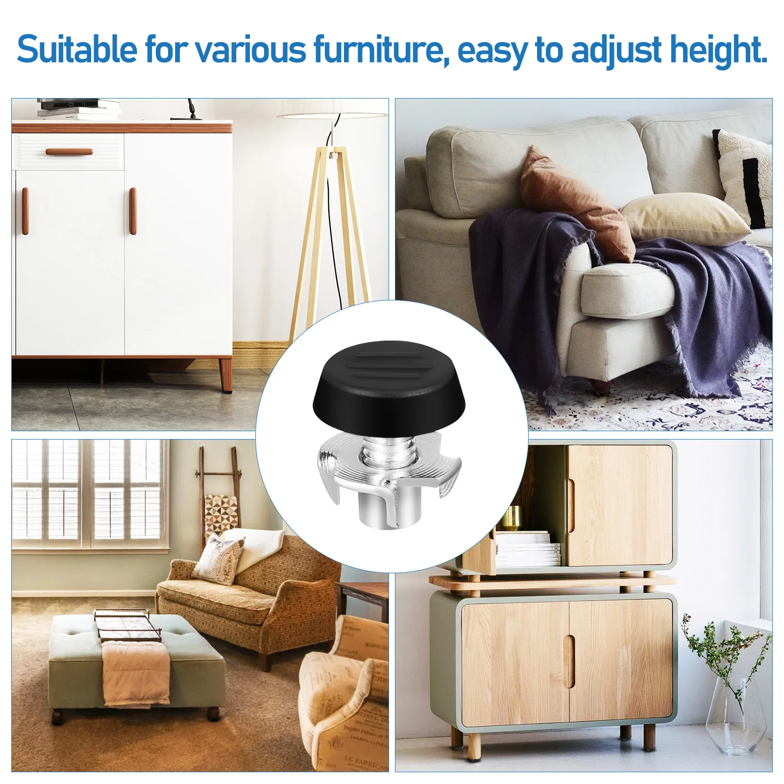 

20set 20 Sets Adjustable Furniture Feet Levelers Four Claw Nuts Strong Durable Iron Made Wide Usage Simple Installation