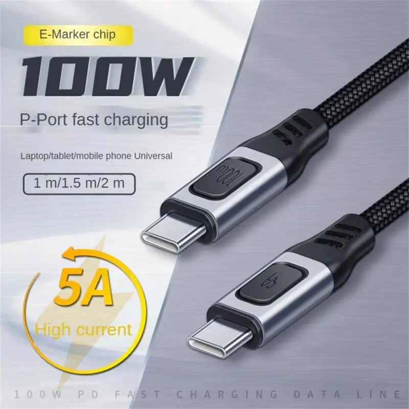 PD 100W Type C To Type C Cable Fast Charging Double Head Type C Data Cord PD Data Line For MackBook Huawei Xiaomi Samsung