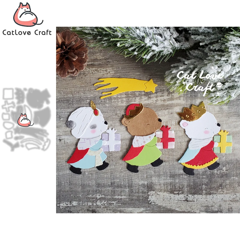 Christmas Messenger Animal Metal Cutting Dies Scrapbooking Stencil Die Cuts Card Making DIY Craft Embossing New Dies For 2022
