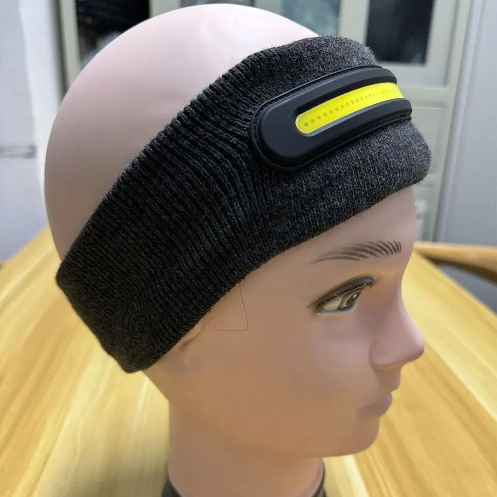 

Unisex USB LED Light Headband Elastic Cotton Luminous Running Hat Breathable Fabric Sports Light Head Hat Use at Night