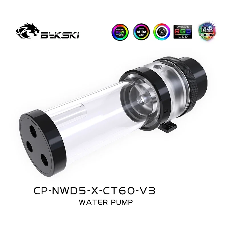 Bykski 18W D5 AIO Combo Pump + Reservoir Maximum 4800RPM /Flow Lift 5 Meter /1000L/H Water Cylinder Tank Length 60/100/150/200mm