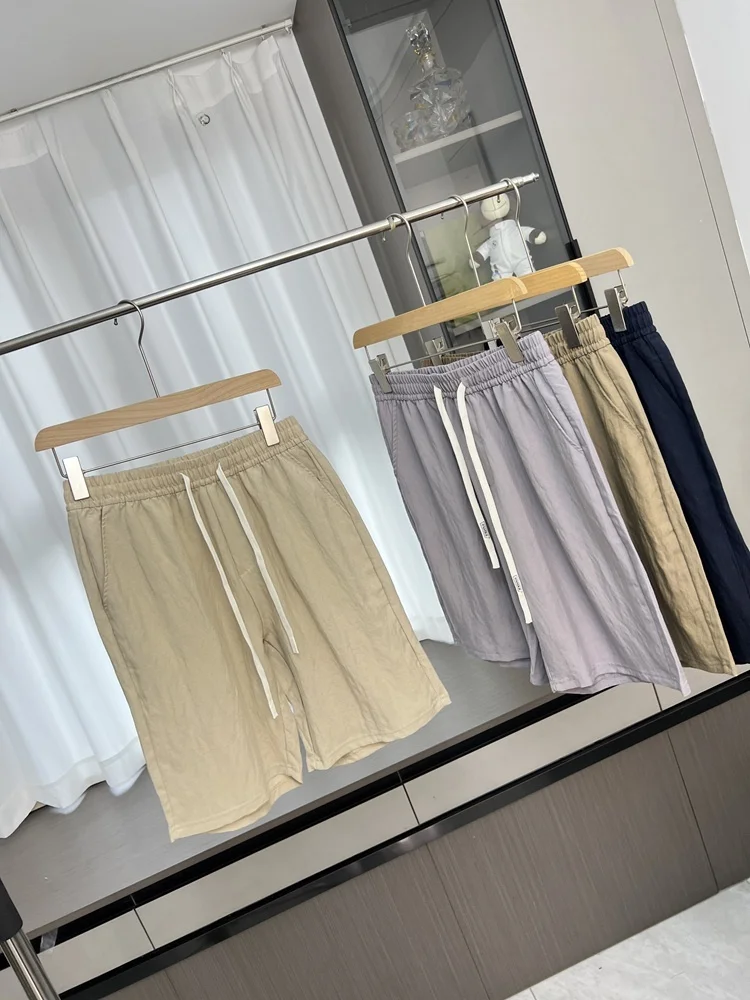 

Мужские летние спортивные повседневные брюки Cool Qui Dry с эластичным поясом, дышащие, прямого кроя, длиной до колена