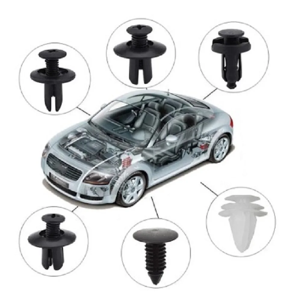 6 Maat 190 Stuks Auto Bevestiger Clips Voertuig Houder Klinknagel Deurpaneel Spatbord Voering Bumper Spatbord Trim Plastic Gemengde Auto Clips