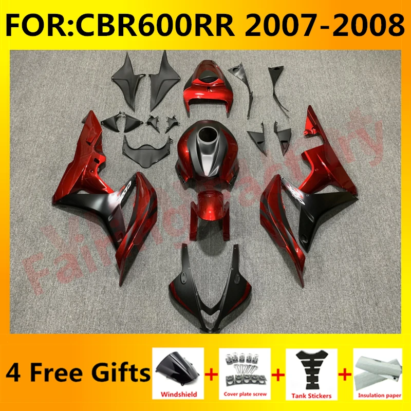 

New ABS Motorcycle Whole Fairings Kit for CBR600RR F5 2007 2008 CBR600 RR CBR 600RR 07 08 Bodywork full fairing set red black