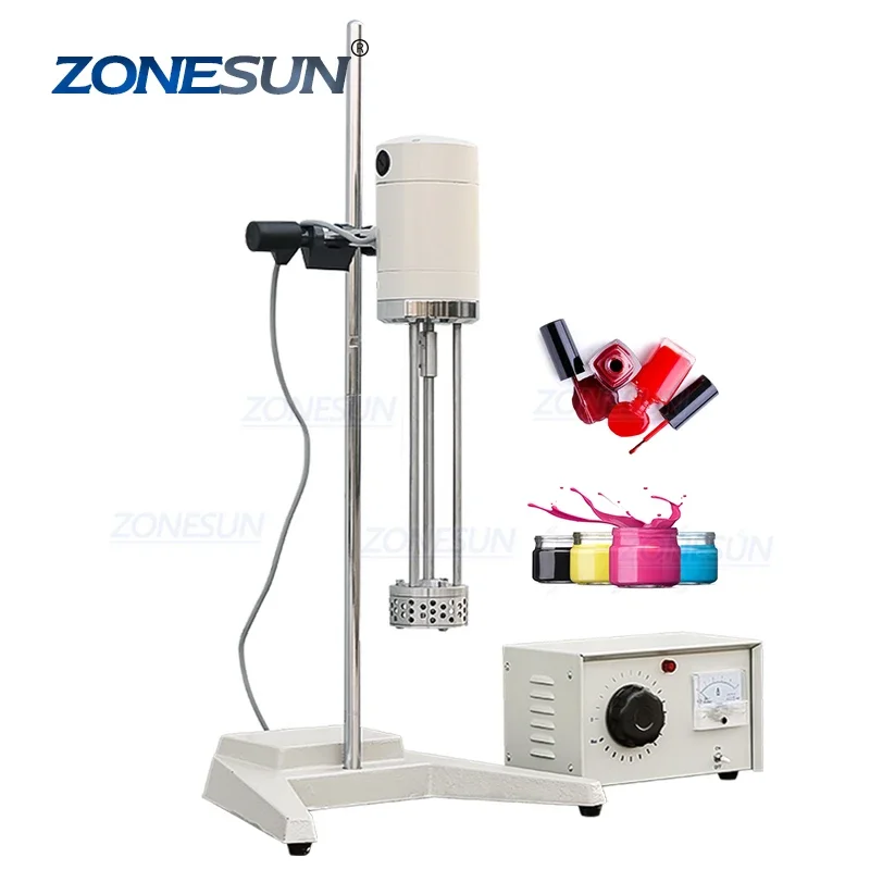 ZONESUN ZS-J300 Cosmetics Immiscible Liquid Colloids Emulsion Vinaigrettes Homogenized Milk Cutting Fluid Emulsifying Mixer