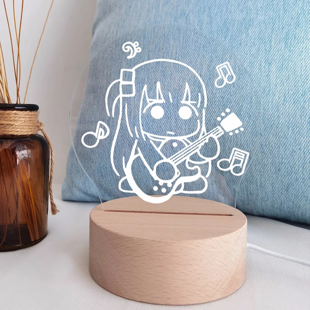 Anime BOCCHI THE ROCK!  Gotoh Hitori Lamp Ornaments Desk Light  Wooden Night Light Action Figure Kids Toys Brinquedos Gift C001