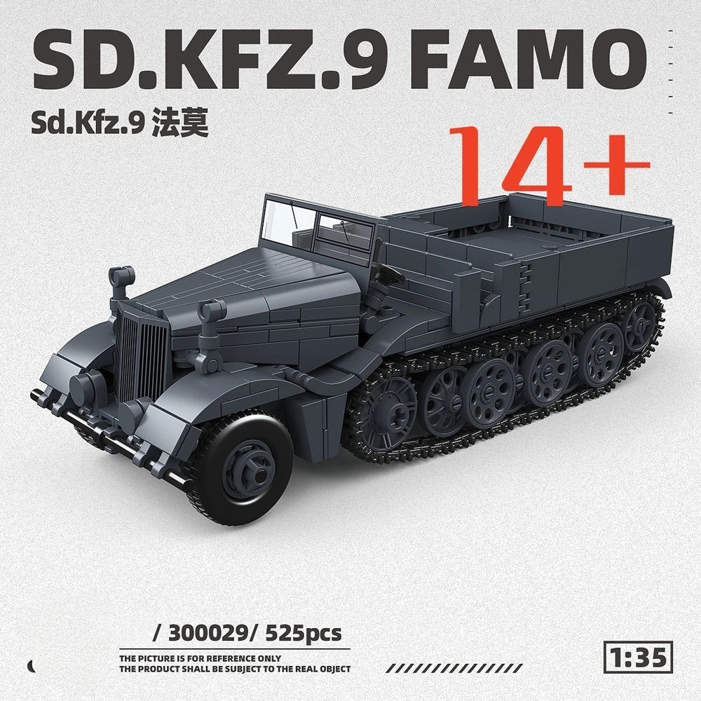 Sd. Kfz. 9 Famo [1:35] Creative Series Tank Model Assemble Building Blocks Bricks MOC Model Bricks Toys model building kits Gift