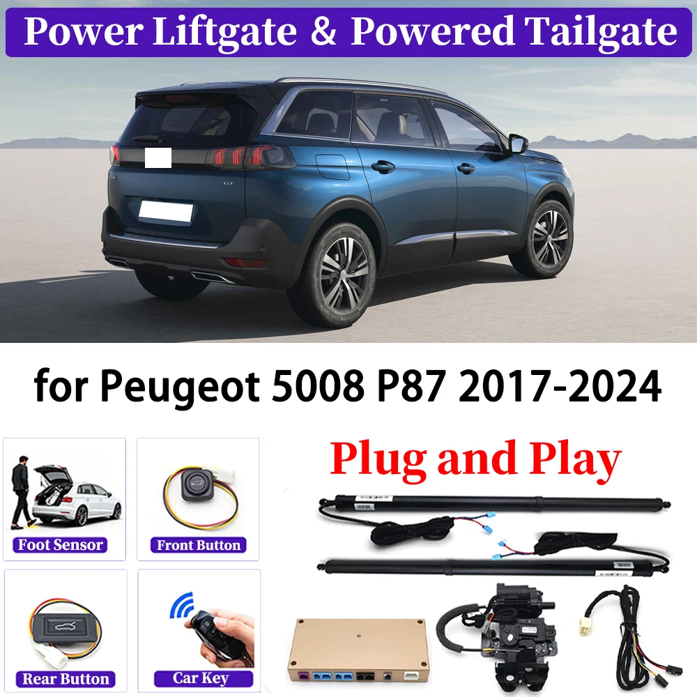 

ZJCGO for Peugeot 5008 P87 2017-2024 OEM Upgrade Car Automatic Power Liftgate Kit Smart Auto Electric Tailgate System Plug＆play