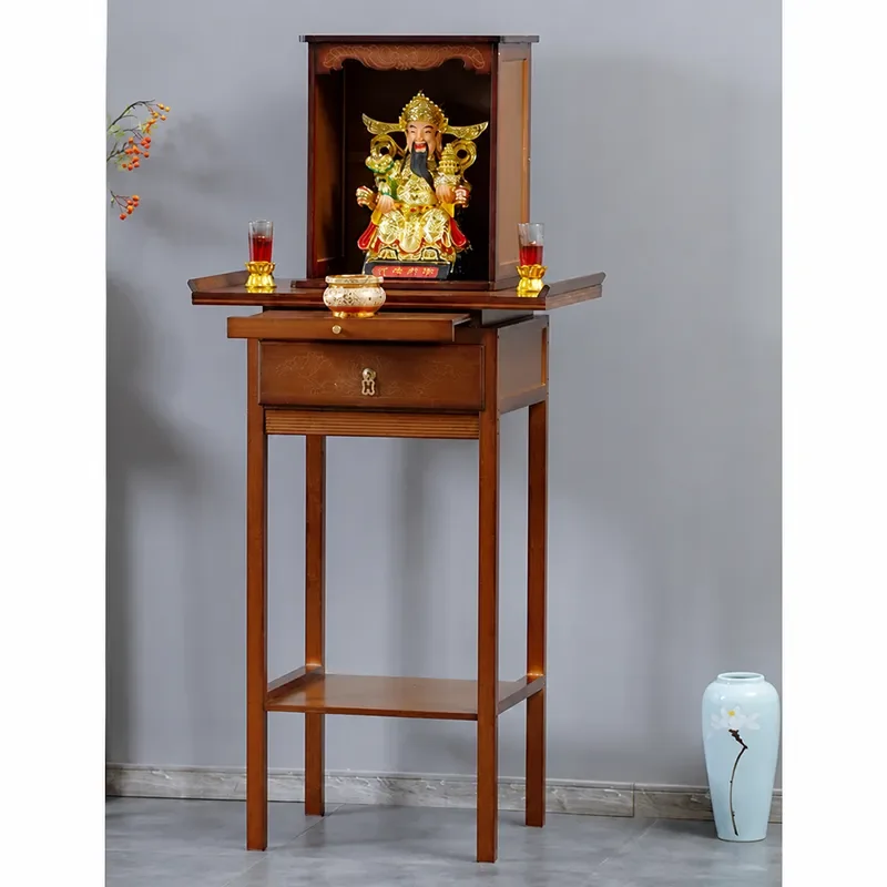 Small Guan Gong Bodhisattva Offering Table Incense Stand Economical Shrine Buddhist Altar Household Buddha Table for Home