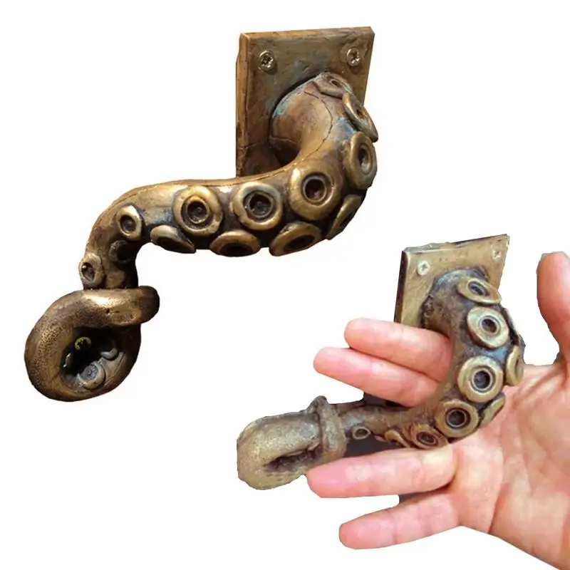 Vintage Door Knob Resin Octopus Shape Door Handle Pulls Hardware Furniture Outdoor Household Creative Halloween Party Decoration