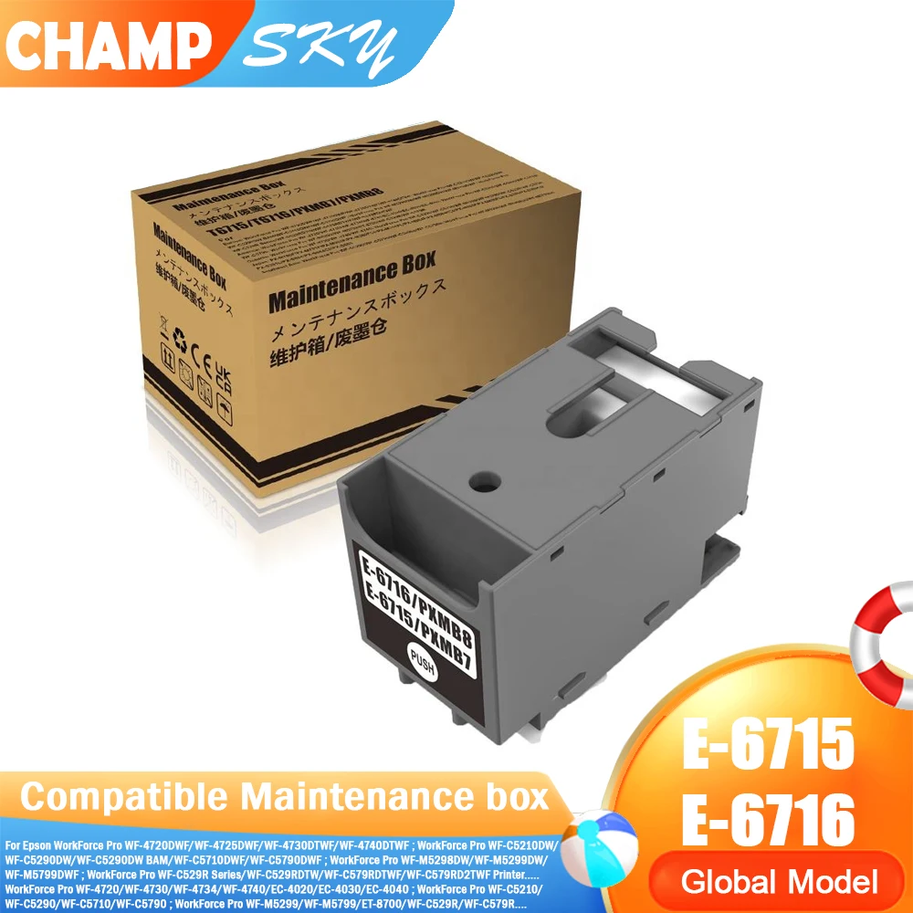 Champ Sky T6715 T6716 PXMB7 PXMB8 Compatible Ink Maintenance Box for Epson WorkForce Pro Wf 5790 WF-M5298DW  WF-4720 Printer