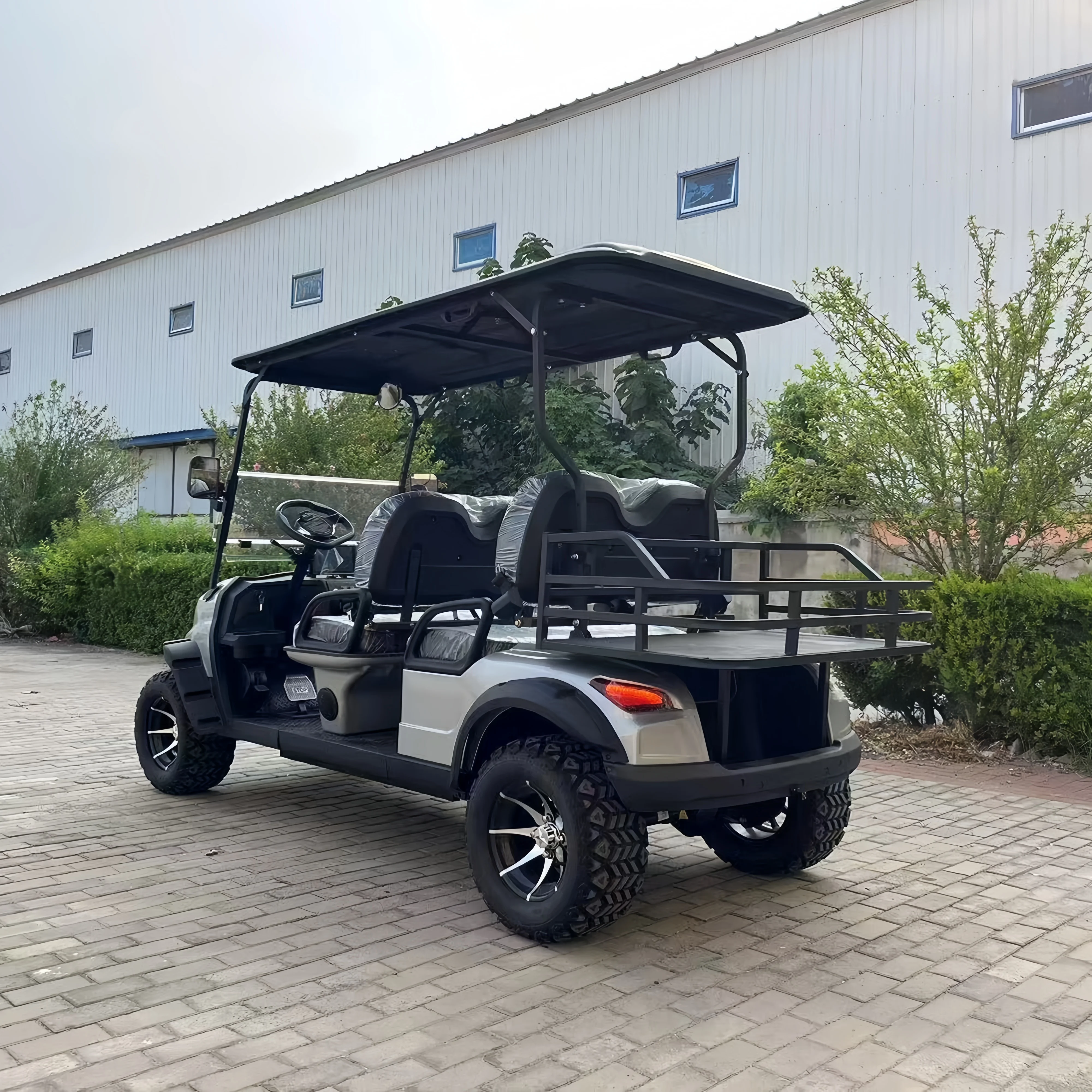 Solar panel charged 72V Lithium Battery AC Motor Powerful Golf Cart for hunting use buggy with electric winch for sale