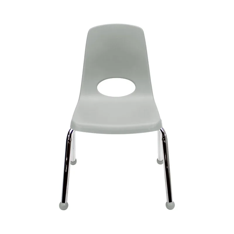 14" School Stack Chair, Stacking Student Seat with Chromed Steel Legs and Ball Glides for in-Home Learning or Classroom