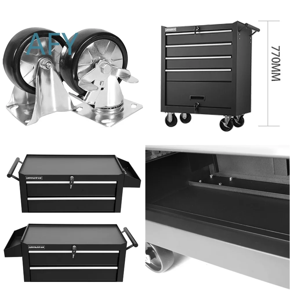 4 Drawer Auto Repair Tool Cart for Cars Trucks SUVs Multi Function Rolling Workshop Cabinet Heavy Duty Mechanics Tool Storage