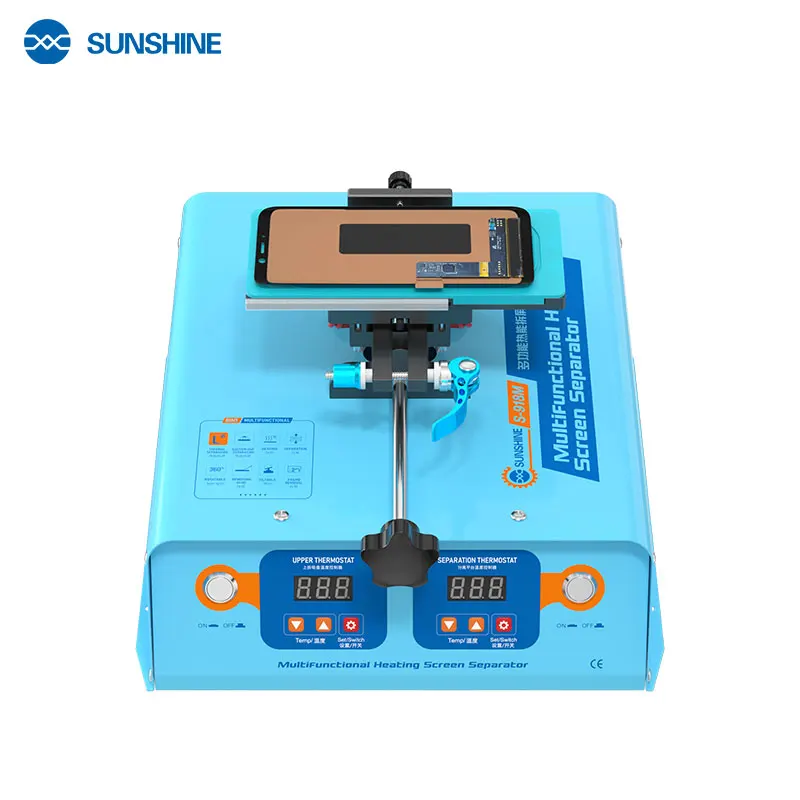 SUNSHINE S-918M آلة فصل التدفئة متعددة الوظائف لإطار الهاتف المحمول شاشات منحنية فاصل إزالة الدورية