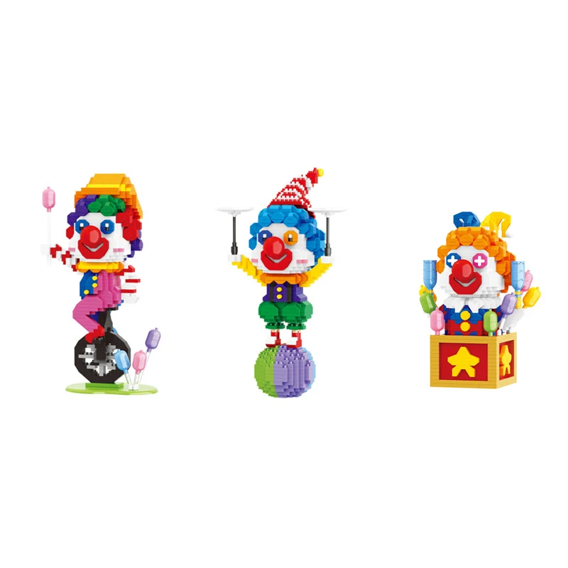 

Lovely Amusement Park Micro Diamond Block Assemble Building Brick Joker Nanobricks Clown Educational Toys For Children Gifts