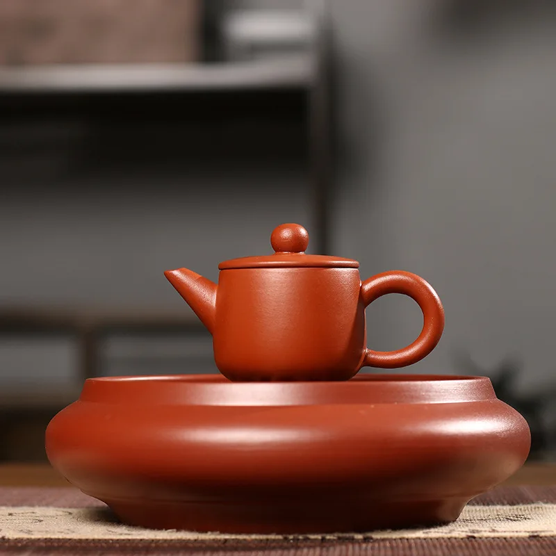 50ML Chaozhou Red Clay Hand-pulled Large Mouth Hanwa Teapot, Small Capacity Kung Fu Zisha Teapot, Handmade Home Tea Brewing Pot