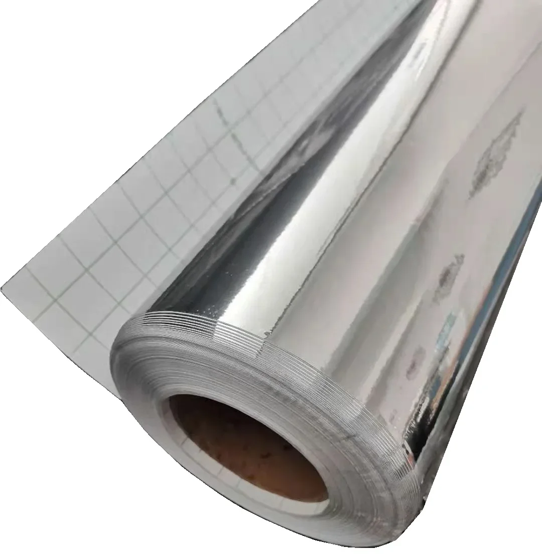 

High Stretchable Digital Printing Silver Mirror Chrome Self-adhesive Car Body Wrapping Vinyl Sticker