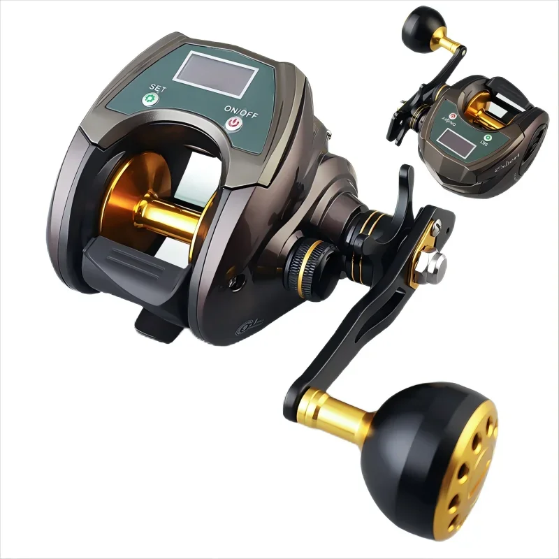 Saltwater Rechargeable Electric Display 6.4:1 9+1BB Left Right 18kg Drag Fishing Bait Casting Baitcaster Baitcasting Reel