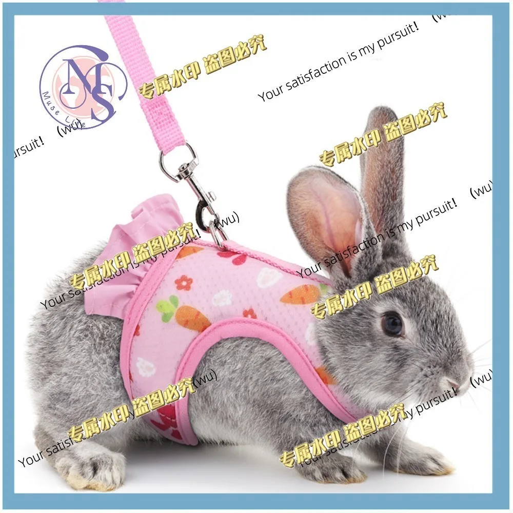 Adjustable Rabbit Chest Strap Set, Traction Rope, Breathable Mesh