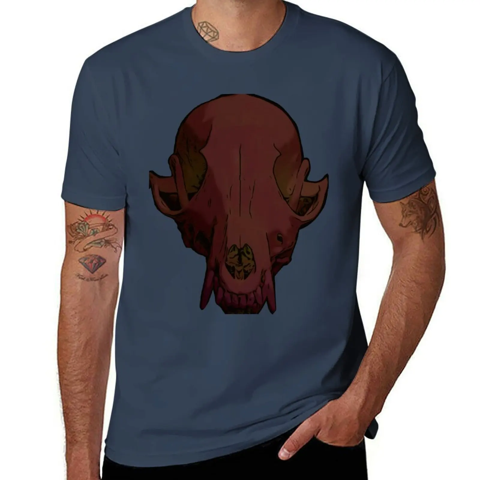 

Fox Shop Graphic Skull Apocalypse Little of Oddities T-Shirt Sports Casual Short Sleeve Cotton Tee