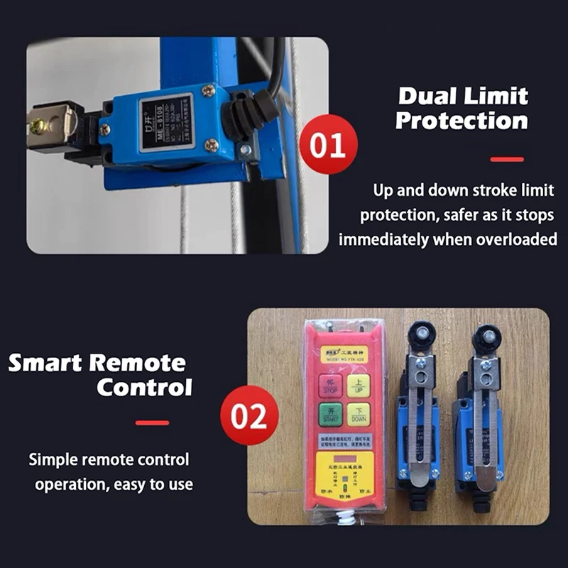 Elektrischer Gerüst, ferngesteuertes Heben, mobile zusammenklappbare multifunktionale Hebeplattform, 2 m Gerüstbau, Haushalts-Hebeplattform