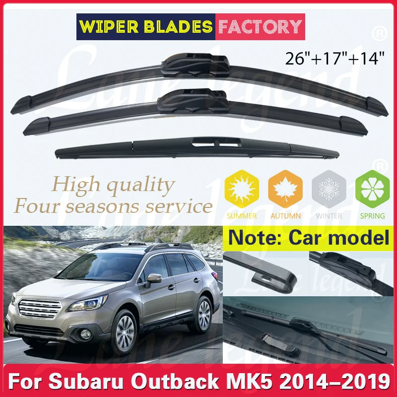 Car Wiper Blades For Subaru Outback MK5 2014 2015 2016 2017 2018 2019 Front Rear Windscreen Wipers Car Accessories 26