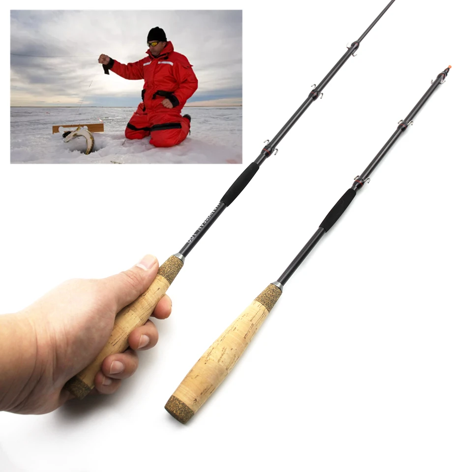 NEW  95cm 30g Winter Fishing Ice Fishing Rod Feeder Carp Fishing Pole Carbon 3 Section Ultra-light Telescopic Fishing Rod pesca