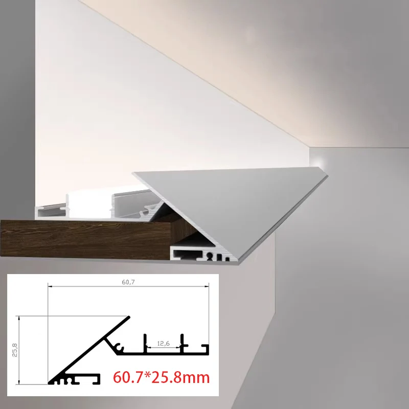 Frameless Embedded Aluminum Profile PC Diffuse Channel Gypsum Backlight Ceiling Linear Hard Light Living Room Decor