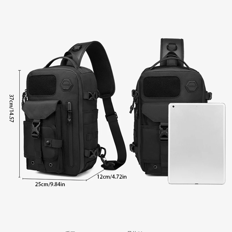 Men's Tactical Chest Bag Sports One-Shoulder Crossbody Bag Men's Outdoor Commuter Multi-Function Crossbody Bag Men's