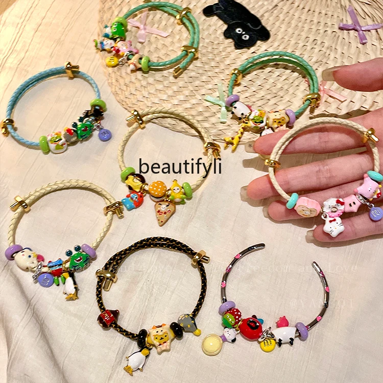 Summer Dopamine Cute Cartoon Beaded Bracelet Colorful Advanced All-Match Exquisite Bracelet Hand