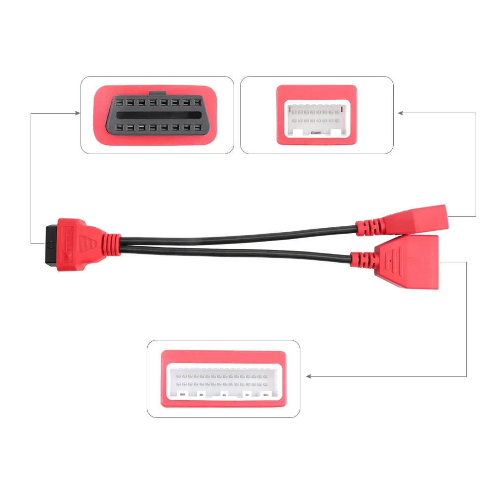 สายอะแดปเตอร์ XTOOL 12+8 สำหรับ FCA สำหรับเชื่อมต่อ Chrysler OBD2 แบบ 12 ขา ถึง 8 ขา/ 16 ขา + 32 ขา สายวินิจฉัยสำหรับ Nissan