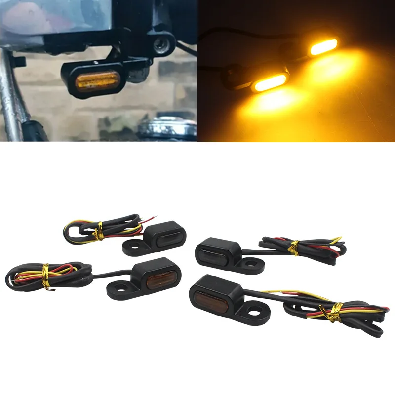 

Motorcycle Accessories LED Turn Signal Mini Handlebar Indicator Driving Light for Harley Street Glide