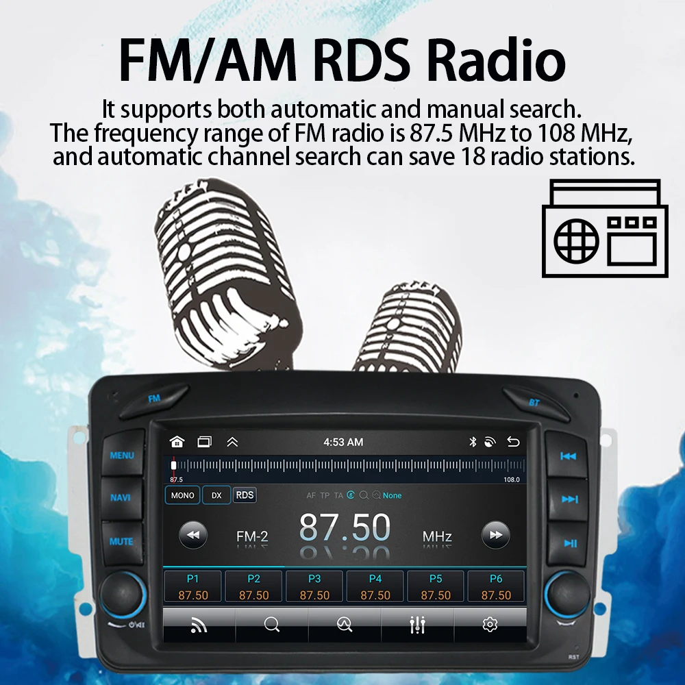 مشغل وسائط متعددة أندرويد 14 مقاس 8 بوصات لسيارة Mercedes Benz W209 C-Class C180 C200 CLK200 GPS 2 Din Carplay Auto #3