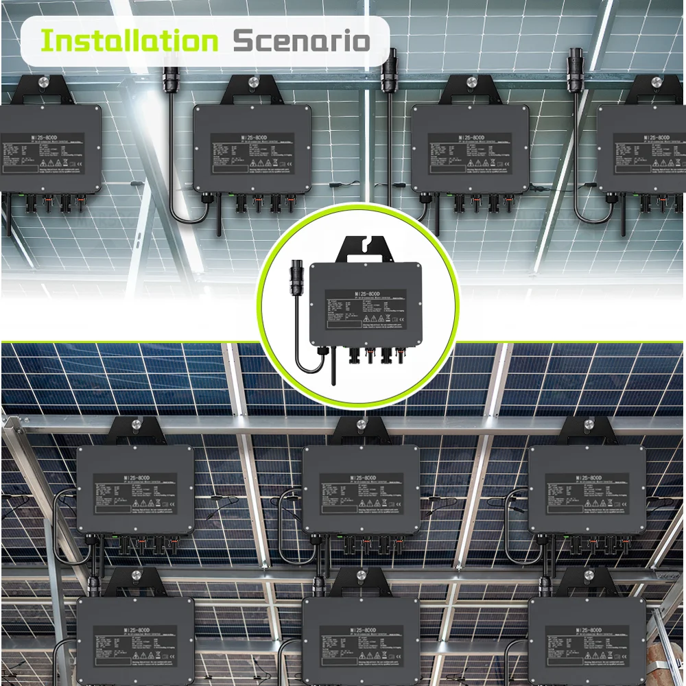 800W 400W DC22-60V zu AC230V Solarmodule Mikro-Wechselrichter Haushaltsnetz-System Solar-PV-Wechselrichter IP67 Versand aus der EU – Detail 8