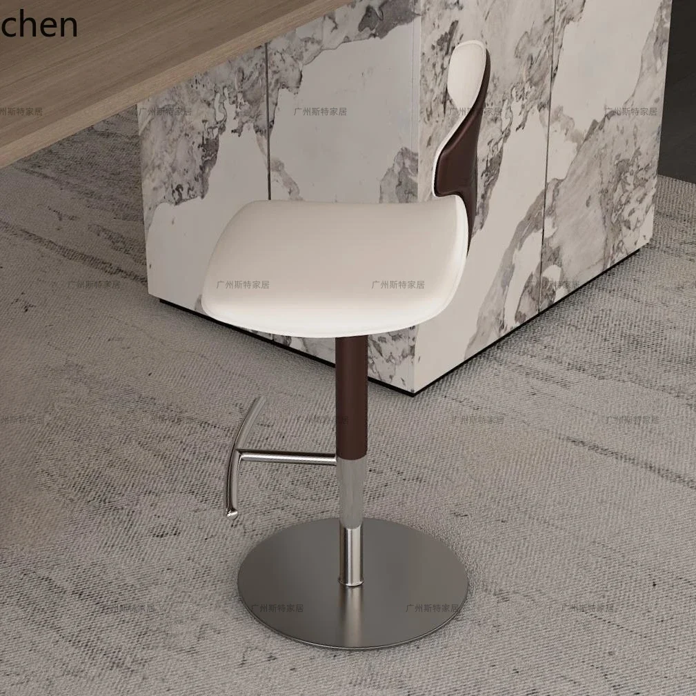 DSA Bar Chair High Stool Modern Simple Light Luxury Stainless Steel Lifting Rotary Bar Island Chair