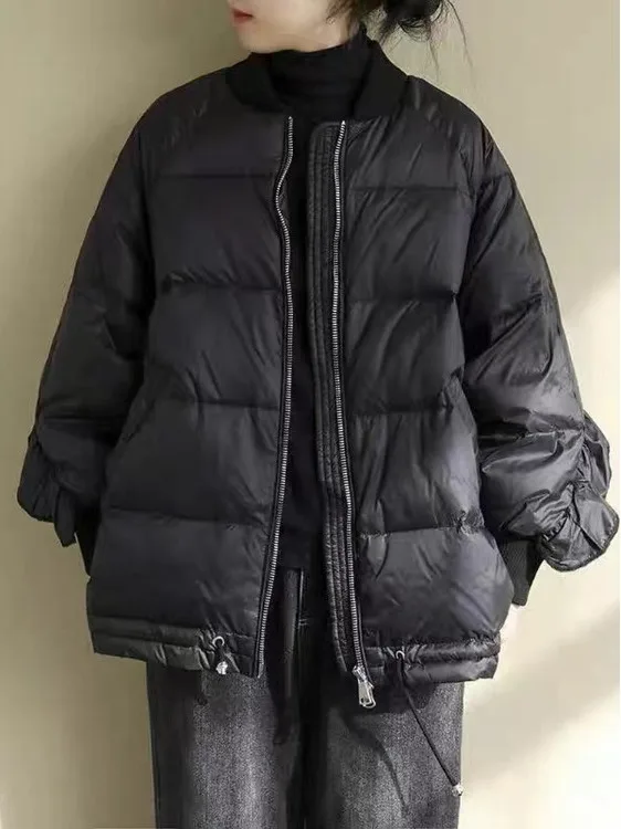 Thiened مزدوجة سستة البيسبول طوق القطن Jaet المرأة الشتاء Faion فضفاضة تنوعا معطف القطن الدافئ ملابس خارجية