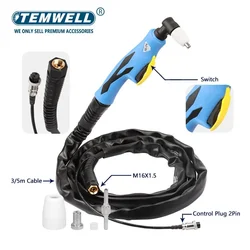 TEMWELL  PT31 Plasma Cutting Torch 3M Cable PT-31 Torch for 30-55A Air Cooled Plasma Cutting Machine  Tip Nozzle CUT50 CUT55