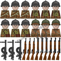 Mini WW2 Military Figures Building Block French Infantry US Germany North African Soviet Union Army Soldiers Bricks Set Kids Toy
