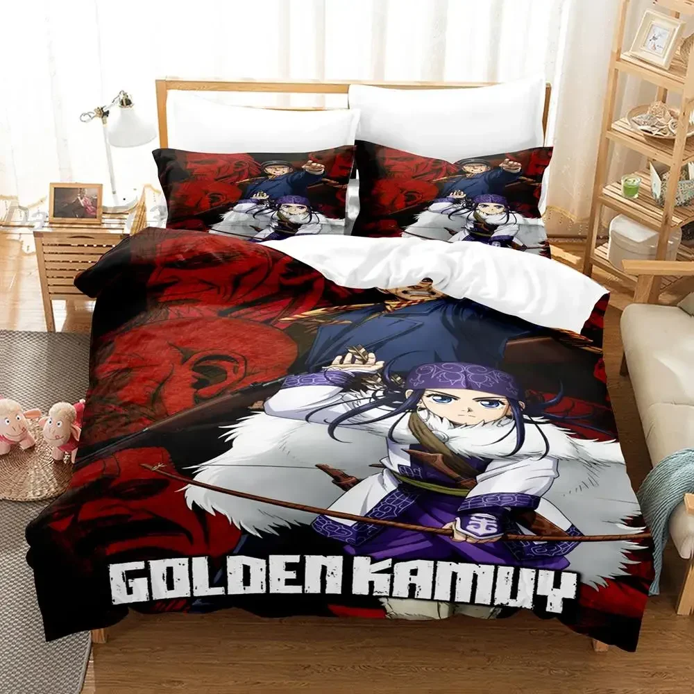 

3D Print Anime Golden Kamuy Comfortable Duvet Quilt Cover Pillowcase Bedding Set Children Bedroom Decoration Home Textile