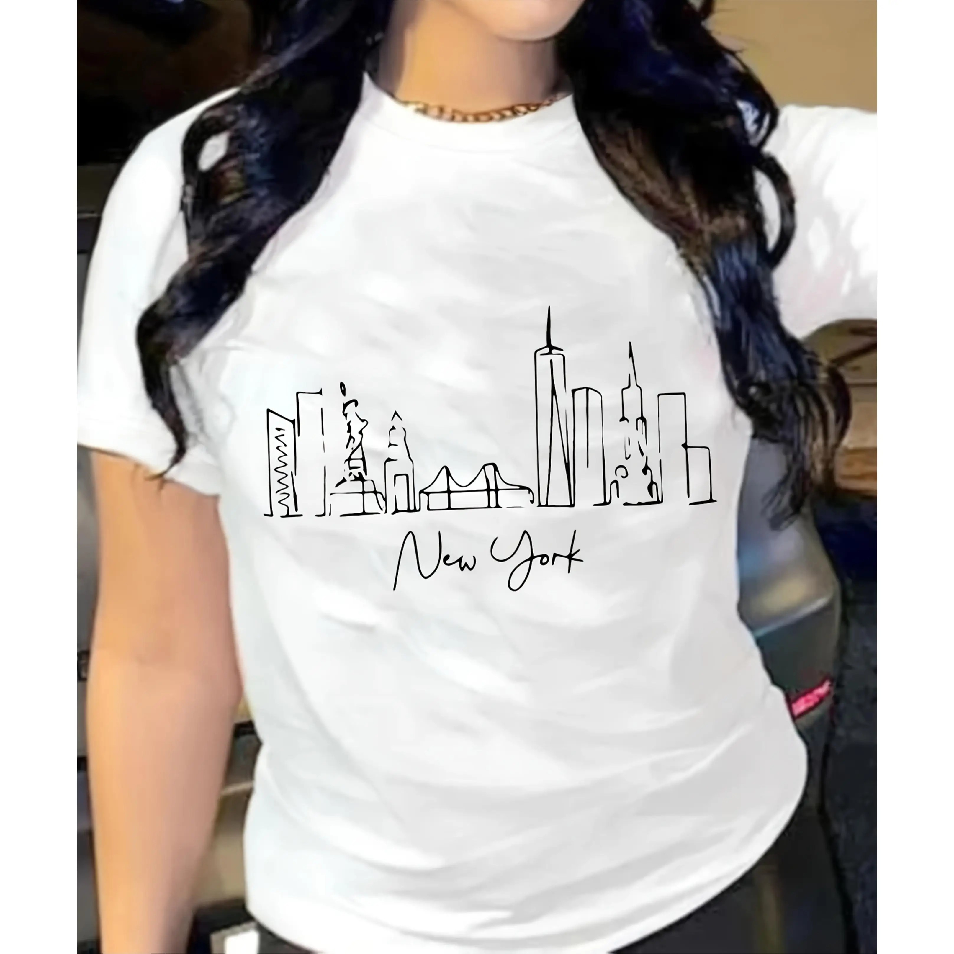 

Women'S Breathable Loose Short Sleeved Top, Women'S Short Sleeved Regular Round Neck