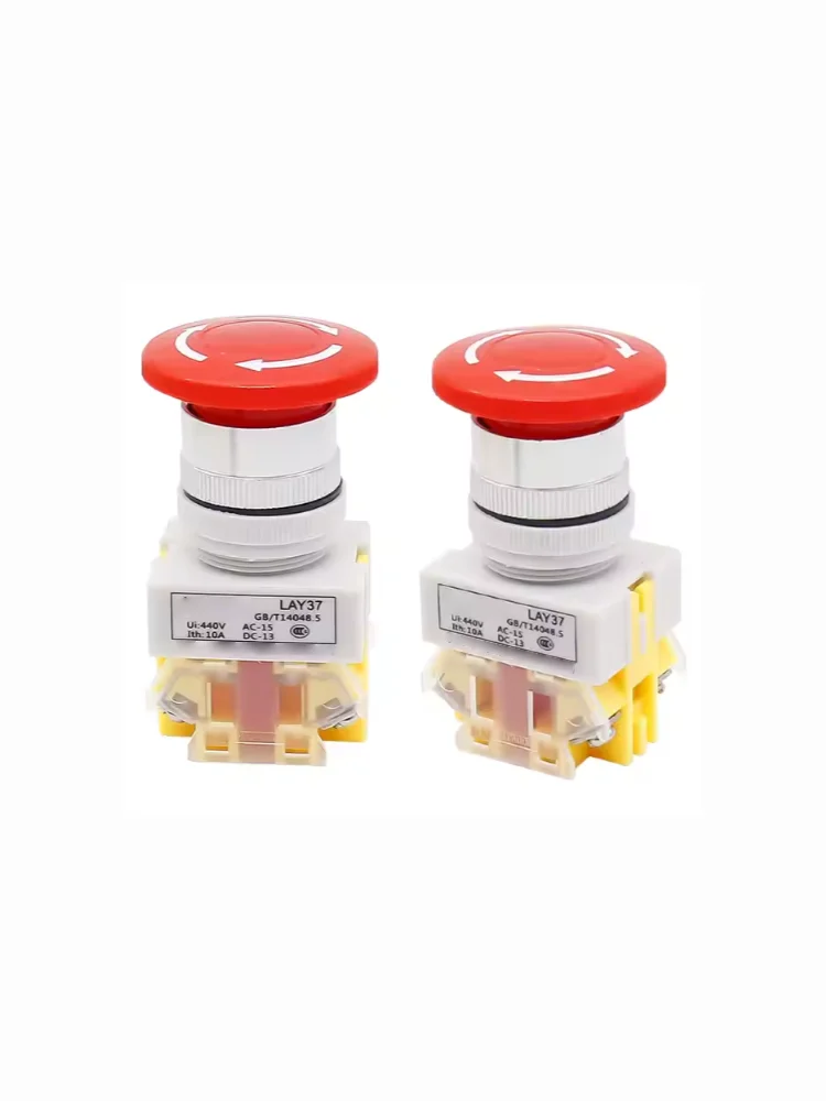 Quick Response 1NC 10A 440VAC Industrial Emergency Stop Mushroom Head Push Button Switch