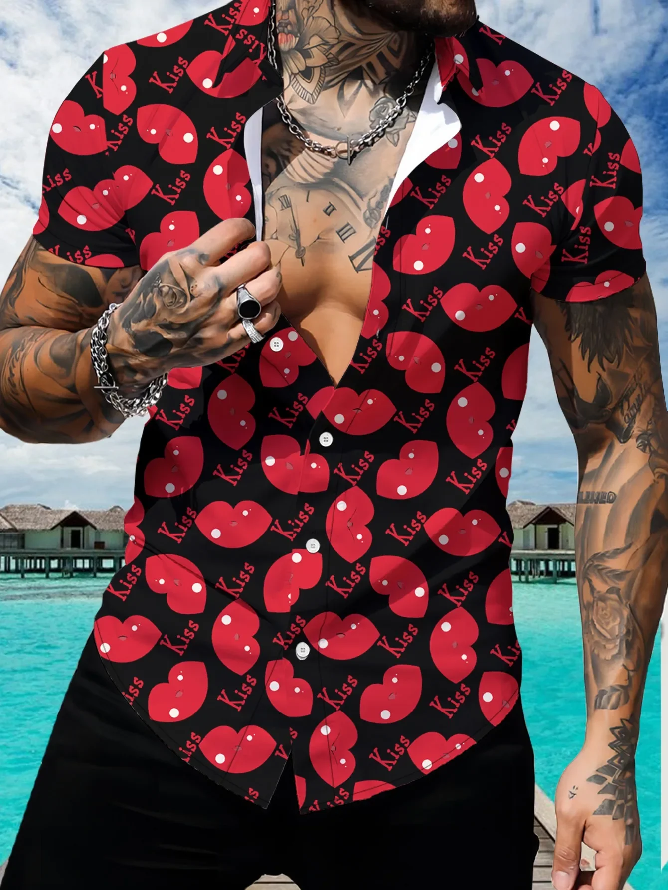 

2026 Fashion Casual Man Women Short Sleeve Shirt For Men Summer Hawaiian Style Beach Party Print Tops