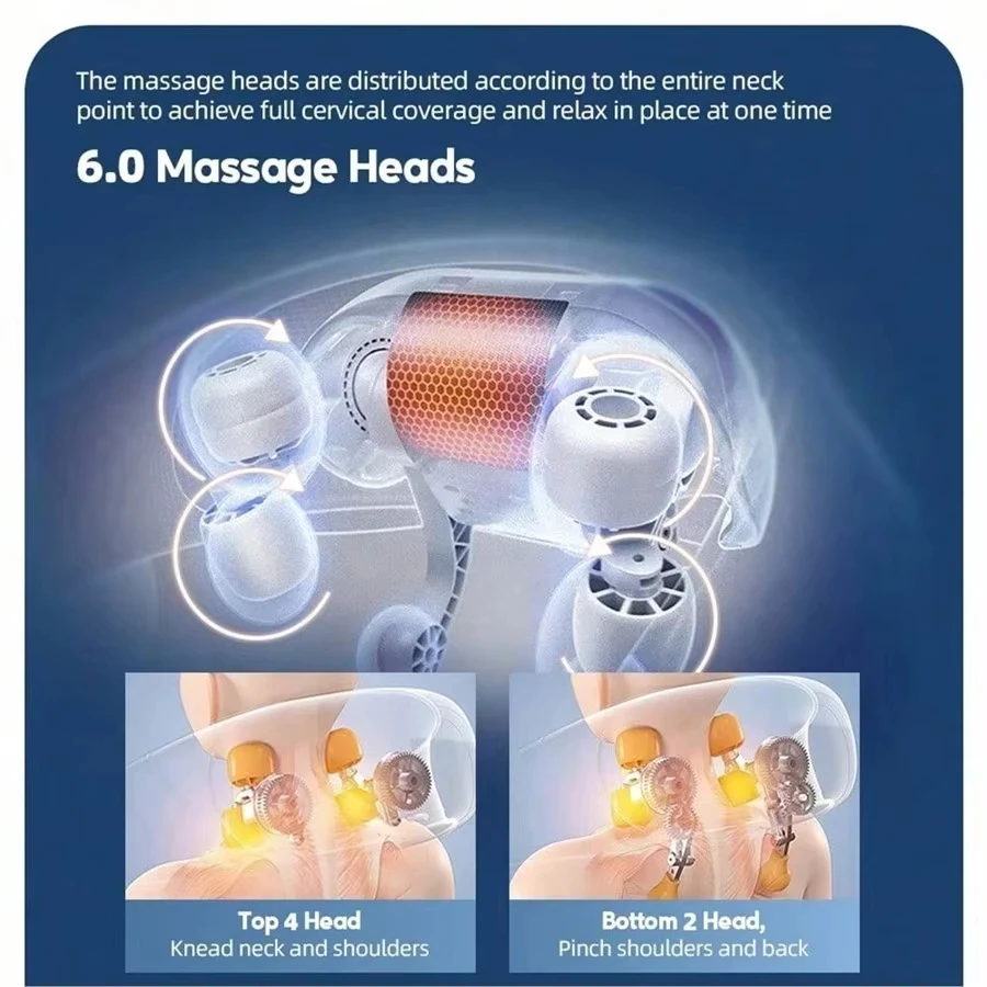 Huishoudelijke beenrug schouder nekmassager elektrische stimulator kneden halswervel met warmte