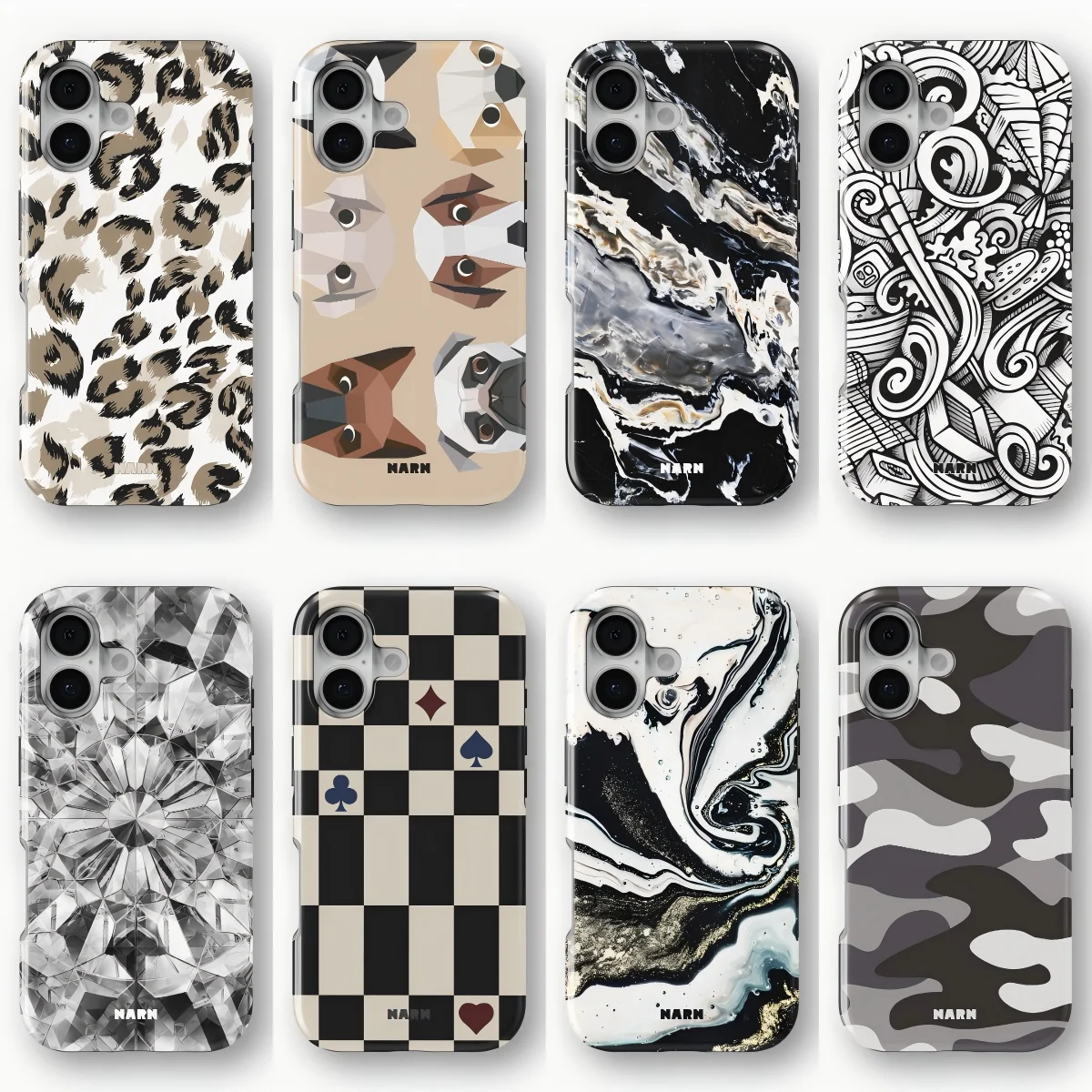 NARNS Vintage Black White Line Art Phone Case for Samsung Galaxy S20 S23 S24 S25 S26 FE Plus Ultra Edge 4G5G Luxury Double-layer