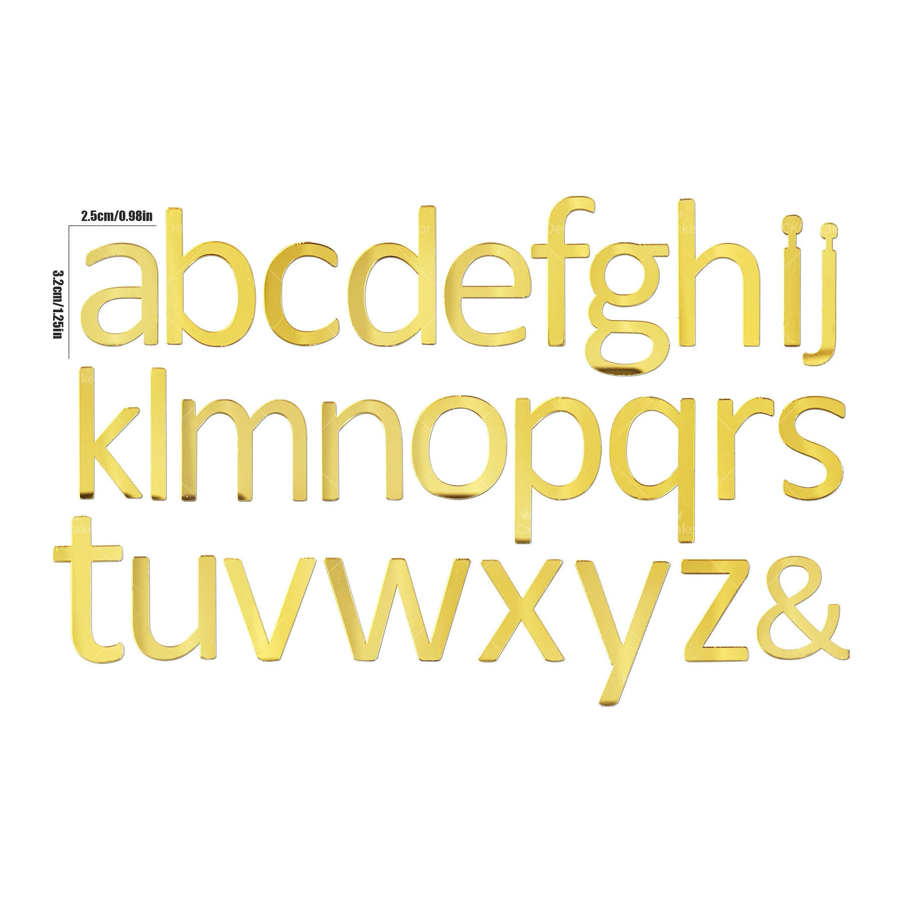1set Goldene Spiegel Acryl A-Z Englisch Buchstaben Alphabet Kuchen Dekorieren für Geburtstag Party Hochzeit DIY Dekoration Kuchen Topper ﻿ – Detail 3