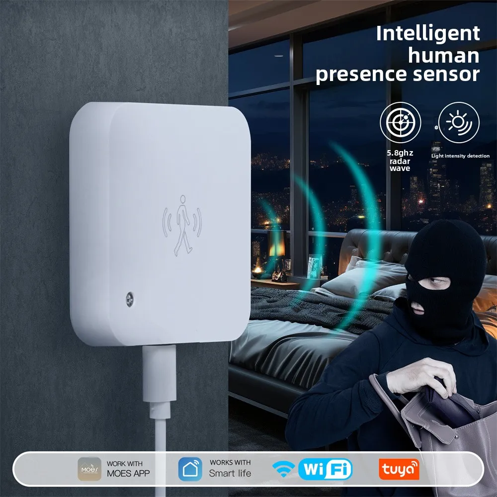 

Doodle Умный дом Zigbee Датчик освещенности человеческого тела Приложение Время Wi-Fi Детектор присутствия человека