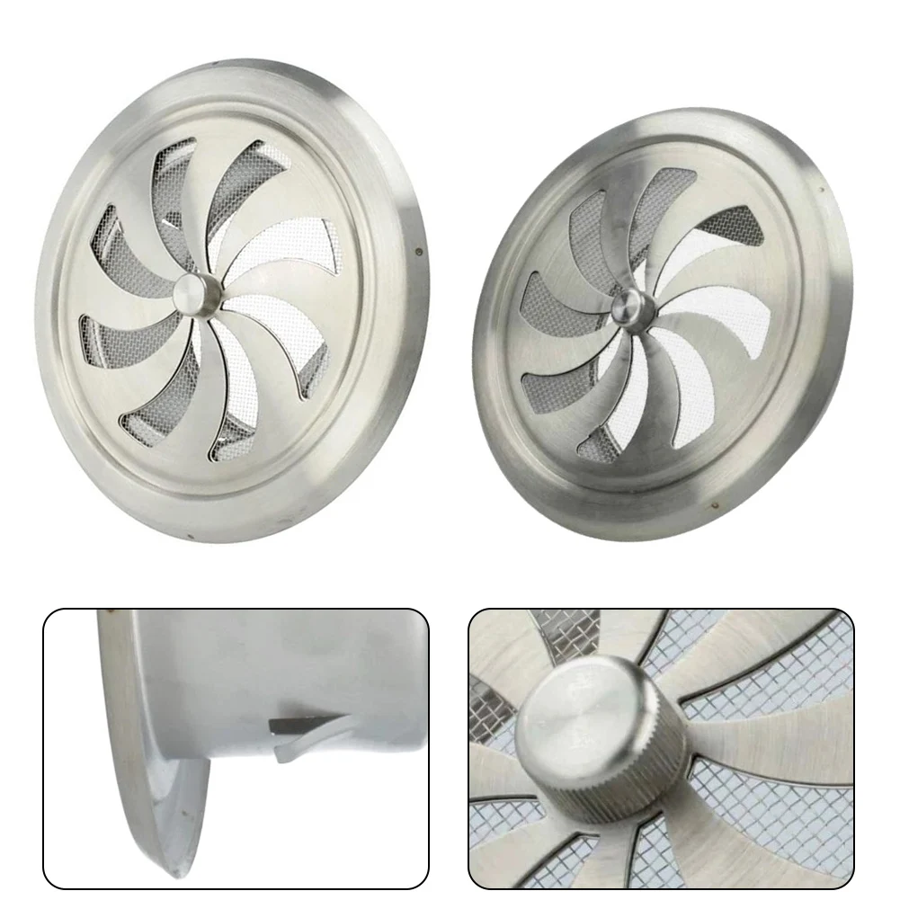 

Stainless Steel Ventilation Grille Adjustable Air Supply Swivel Grille Outdoor Wall Grille Insect-Protection Exhaust Vent 100mm