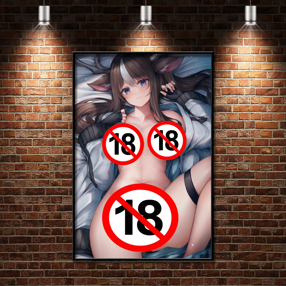 Fantasy Girls Antler Big Boobs Pussy Nude Anime Wall Art Posters Canvas Printings Paintings Home Decor Artwork