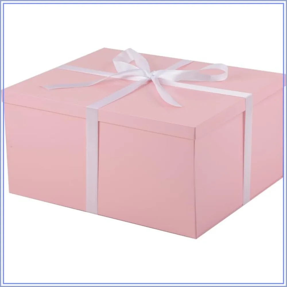 

Extra Large Gift Box with Lid 16.5x13x8 Inches, Includes Ribbon, Shred Filler, Card & Envelopes
